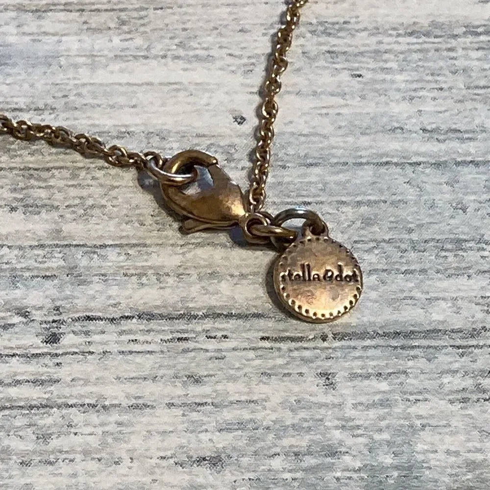 Stella & Dot Snake Sidewinder Necklace‎ gold tone rhinestones 18